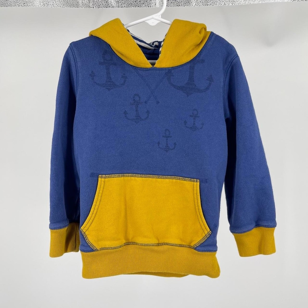 Mini Boden Toddler Nautical Sweatshirt 3T Sailor Striped Hooded Cotton Colorful